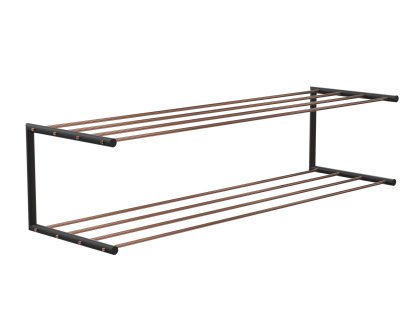Nova Schuhablage, B 101,9 x T 30 cm, Kupfer poliert / schwarz matt