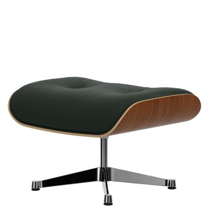Eames Lounge Chair Ottoman, Nussbaum natur, Leder Premium F jade, Aluminium poliert