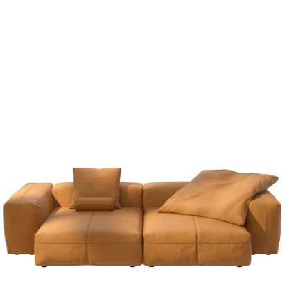 Vetsak Sofa Set 2, XL, Leather - Brown, Mit Kissen