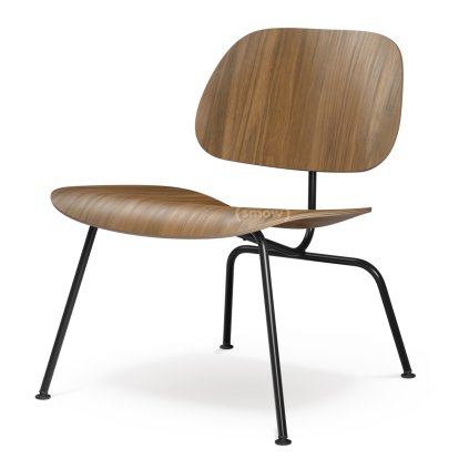 LCM / LCM Leather Loungestuhl, Nussbaum schwarz pigmentiert, Pulverbeschichtet basic dark glatt