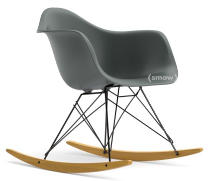 Eames Plastic Armchair RAR, Granitgrau, Beschichtet basic dark, Ahorn gelblich