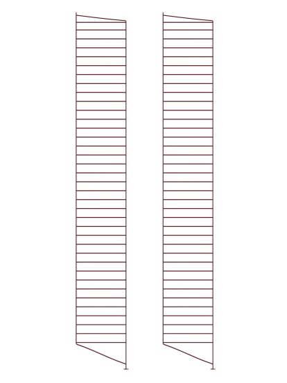 String System Bodenleiter, 2er Set, 200 x 30 cm, Dunkelrot
