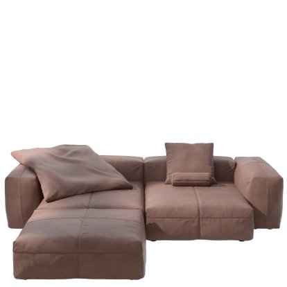 Vetsak Sofa Set 3, Leather - Stone, Mit Kissen