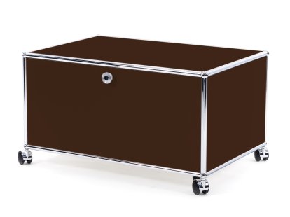USM Haller Druckercontainer, 75 cm, USM braun, Mit Rollen