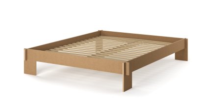Siebenschläfer Bett, 160 x 200 cm, Ohne Kopfteil, MDF pur, Mit Roll-Lattenrost