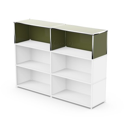USM Haller Anbaupaket Vertikal 2, Olivgrün RAL 6003, 35 cm