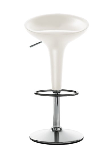 Bombo Barhocker, höhenverstellbar (Sitzhöhe 50-74 cm), Weiß