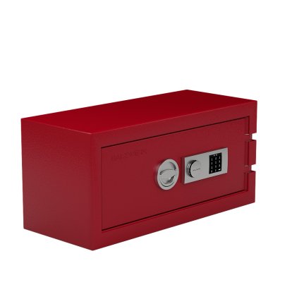 Balzsafe Connect Tresor für USM Haller Regale, 75 cm x 35 cm x 35 cm, Rubinrot RAL 3003, Elektronisches Zahlenkombinationsschloss mit Revisionsschlüssel