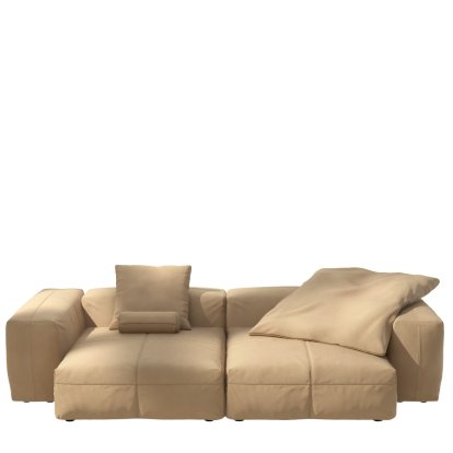 Vetsak Sofa Set 2, XL, Leather - Beige, Mit Kissen