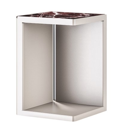 Ambito Beistelltisch, Silber, Mamor Rosso Levanto