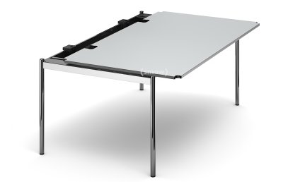 USM Haller Tisch Advanced, 175 x 100 cm, 02-Kunstharz perlgrau, Ohne Klappe