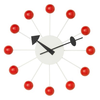 Ball Wanduhr, Kugeln rot