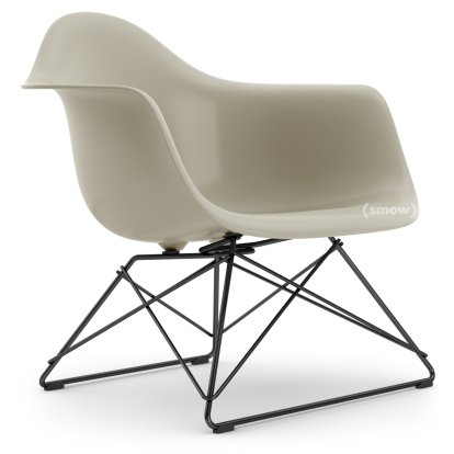 Eames Plastic Armchair LAR, Kieselstein, Ohne Polsterung, Beschichtet basic dark