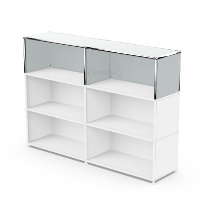USM Haller Anbaupaket Vertikal 2, USM mattsilber, 35 cm