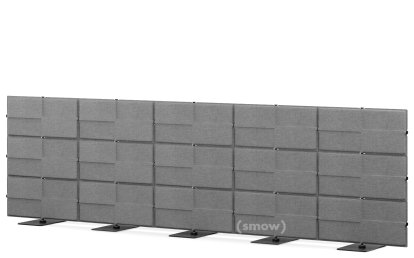 USM Privacy Panels Akustikwand, 3,75 m (5 Elemente), 1,09 m (3 Elemente), Anthrazitgrau