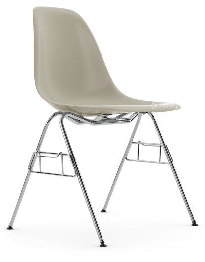 Eames Plastic Side Chair DSS / DSS-N, Kieselstein, Ohne Polsterung, Ohne Polsterung, Mit Reihenverbindung (DSS)