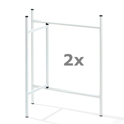 Eiermann 3 Tischbock (2er Set), 78 cm, 39 cm, Weiß