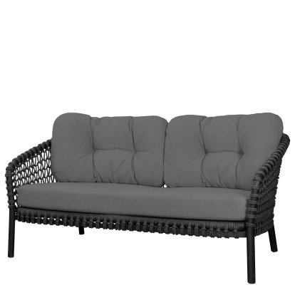Ocean Lounge large 2-Sitzer-Sofa, Open soft Rope – Dark grey, AirTouch - Grey