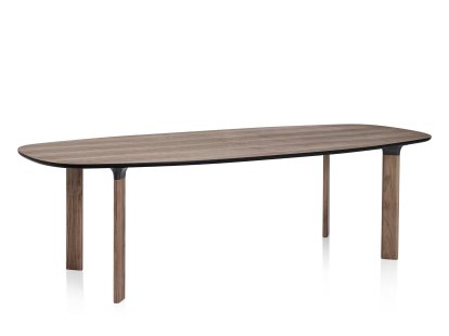 Analog Tisch, Walnussfurnier, Beine Walnuss, 245 x 105 cm