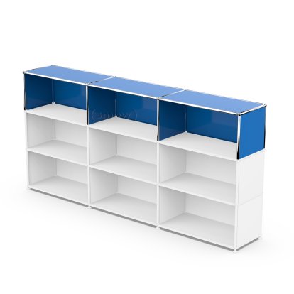 USM Haller Anbaupaket Vertikal 3, Enzianblau RAL 5010, 35 cm