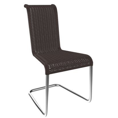 B20 Stuhl, Geflecht I, Braun, Chrom