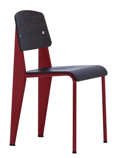 Standard Stuhl, Gestell japanese red/Sitz, Rücken Eiche dunkel