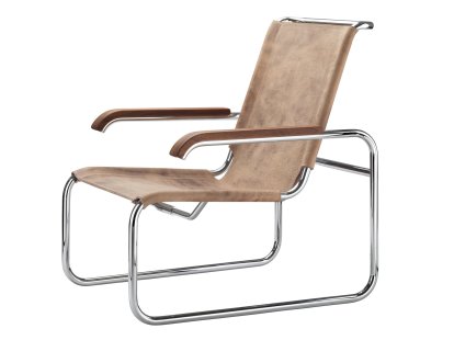 S 35 L Freischwinger, Büffelleder braun, Ohne Fußhocker