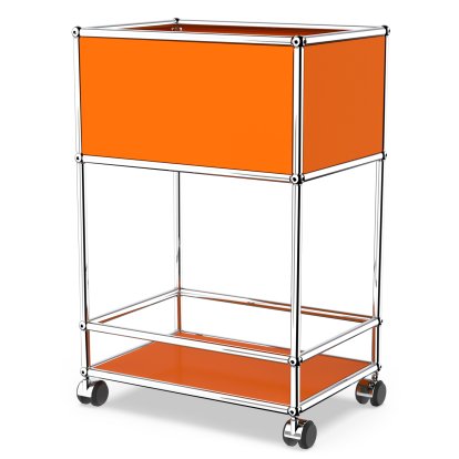USM Haller Bar Sideboard Typ 2, Reinorange RAL 2004, Harte Rollen für Teppichboden