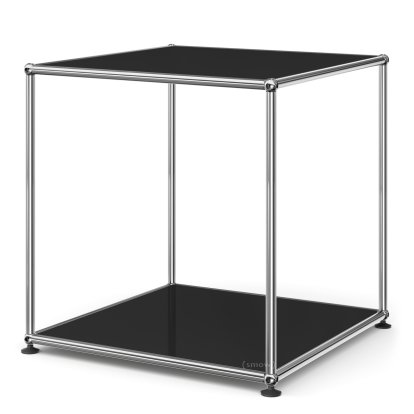 USM Haller Hoher Beistelltisch 50, Oben und unten Metall, Graphitschwarz RAL 9011