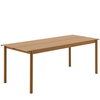 Linear Steel Tisch, L 200 x B 75 cm, Burnt orange