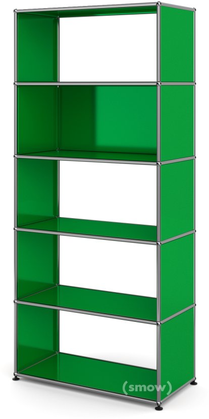 USM Haller Wohnzimmer Regal M Typ 1, 1 Rückwand, USM grün