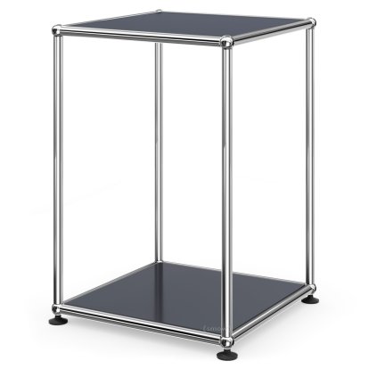 USM Haller Hoher Beistelltisch 35, Oben und unten Metall, Anthrazitgrau RAL 7016