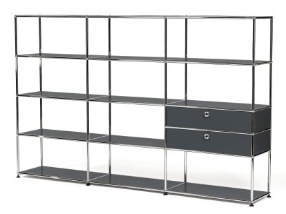 USM Haller Wohnzimmer Regal XL Typ 2, Anthrazitgrau RAL 7016