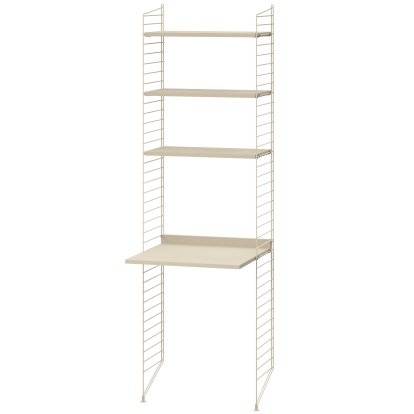 String System Bodenregal mit Schreibtisch, Beige lackiert