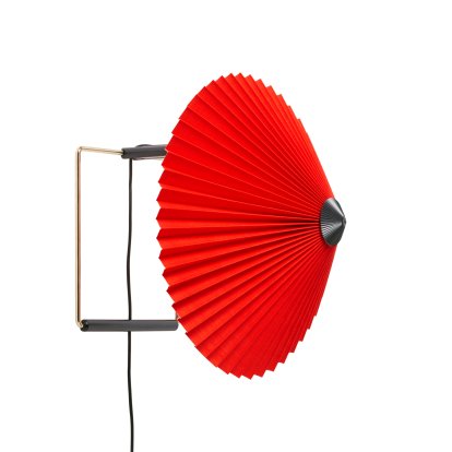 Matin Wandleuchte, Ø 300 mm, Bright red, Brass polished