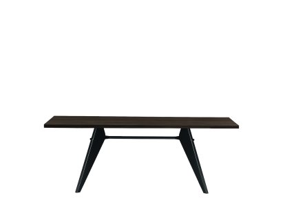 EM Tisch, 200 x 90 cm, Eichenfurnier dunkel, Naturholz Schutzlack, Tiefschwarz