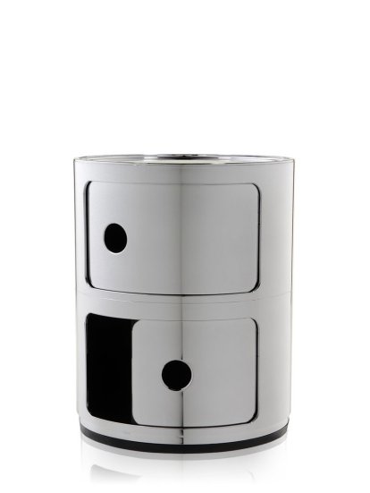 Componibili Container Metallic, 2 Fächer, Chrom
