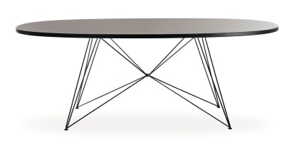 Tavolo XZ3 Oval Tisch, Fenix schwarz, Schwarz lackiert