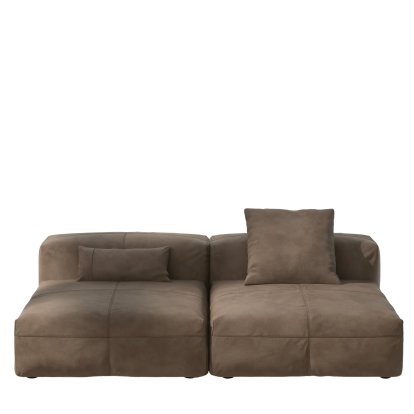 Vetsak Sofa Set 1, L, Leather - Cacao, Mit Kissen