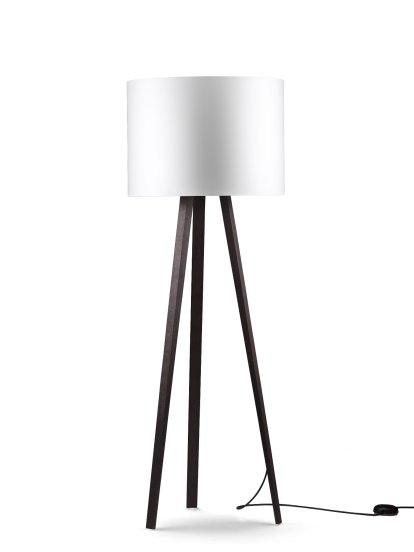 Luca Stand, Medium (H 140 cm), Eiche geräuchert, Weiß