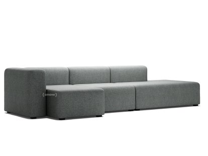 Mags Sofa mit Récamière, Armlehne links, Hallingdal 166 - schwarz/weiß