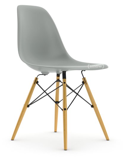 Eames Plastic Side Chair DSW, Hellgrau, Ohne Polsterung, Ohne Polsterung, Standardhöhe - 43 cm, Ahorn gelblich