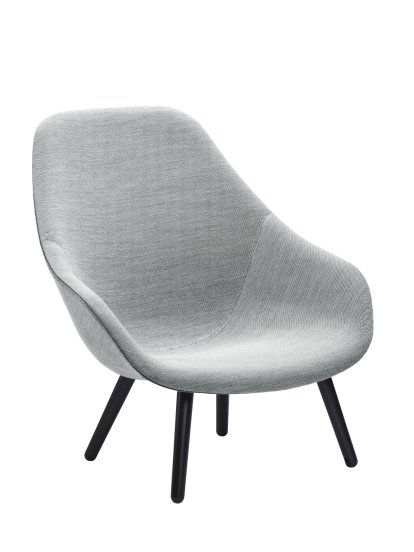 About A Lounge Chair High AAL 92 Loungestuhl, Hallingdal 130 - hellgrau, Eiche schwarz lackiert, Ohne Sitzkissen