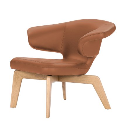 Munich Loungesessel, Classic Leder cognac, Eiche natur