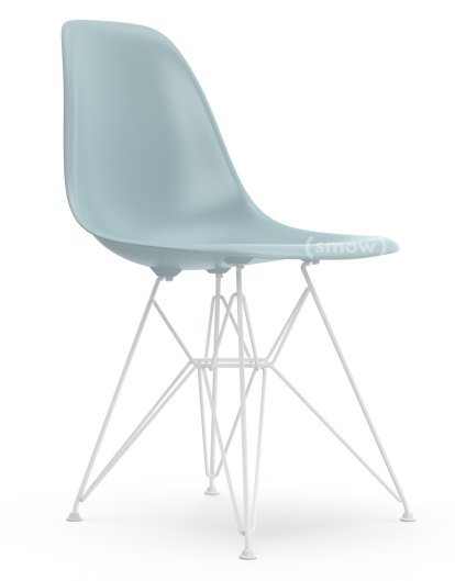 Eames Plastic Side Chair DSR, Eisgrau, Ohne Polsterung, Ohne Polsterung, Standardhöhe - 43 cm, Beschichtet weiß