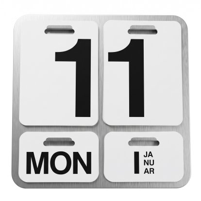 Formosa Wandkalender, Deutsch, Silber / Schrift schwarz