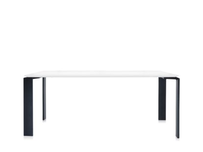 Four Tisch, L 190 x B 79 cm, Soft Touch Weiß, Schwarz lackiert