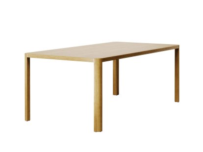 1140 Tisch, L 200 x B 100 cm, Eiche klar lackiert, Aluminium poliert