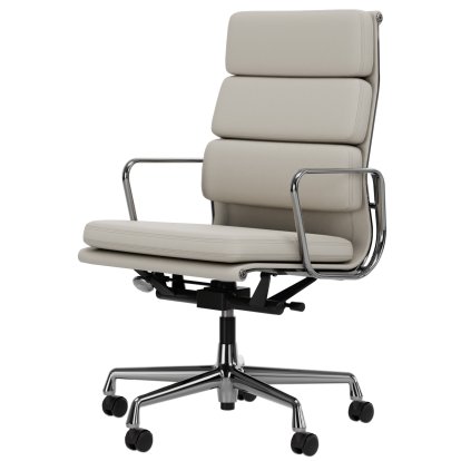 Soft Pad Chair EA 219, Poliert, Leder Standard snow, Plano weiß, Hart für Teppichboden