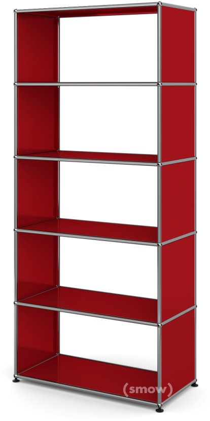 USM Haller Wohnzimmer Regal M Typ 1, ohne Rückwand, USM rubinrot